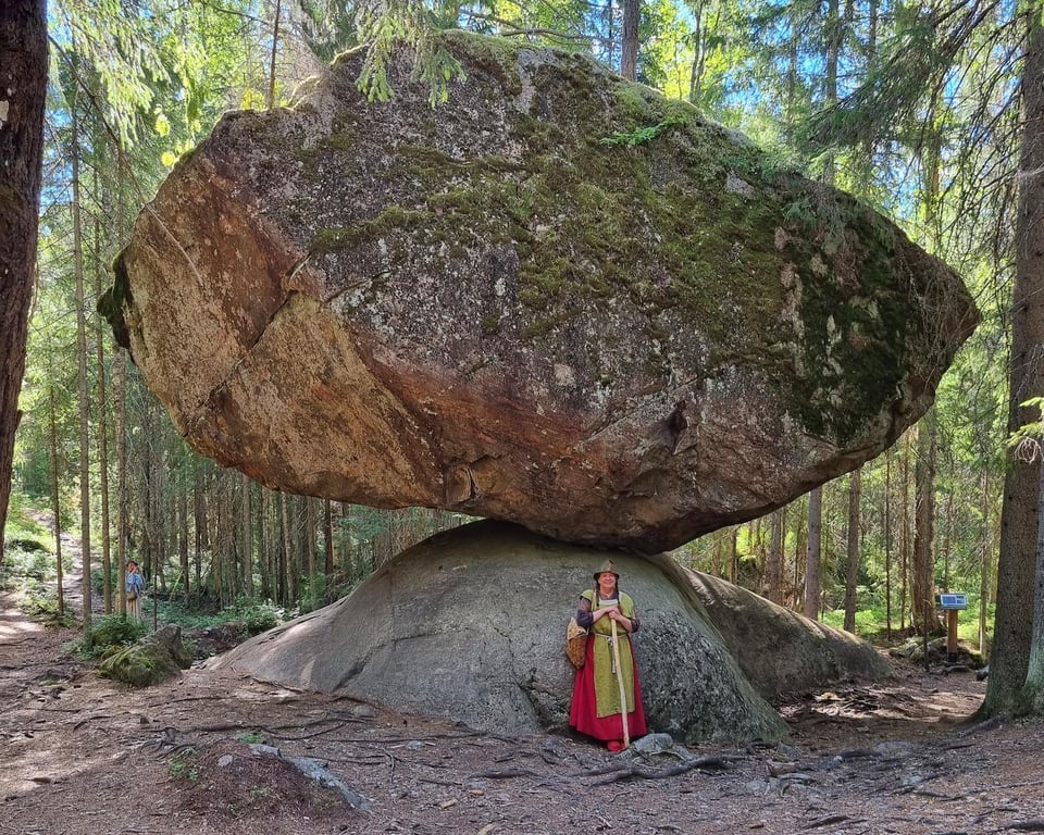 Kummakivi is a 500.000 kg rock in Finland that has been balancing on another rock for 11.000 years